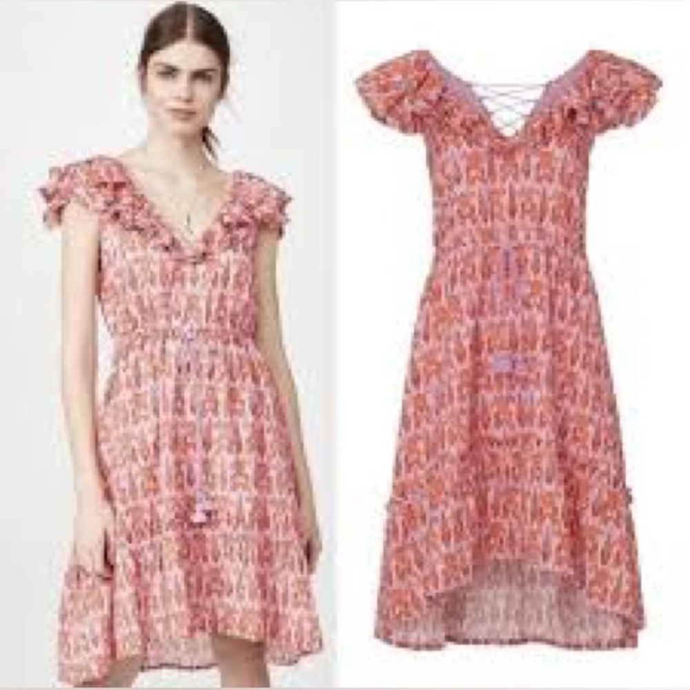 Figue Tahlia Dress Toledo Ikat Pink, extra large